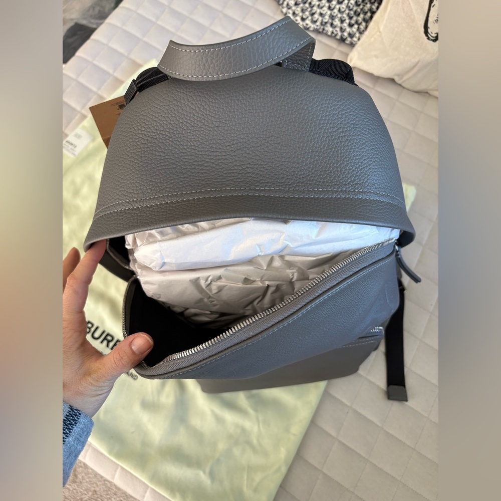 Burberry Charcoal Gray Minimalist Backpack with Embossed Branding - Abbeydale - Picture 7 of 11